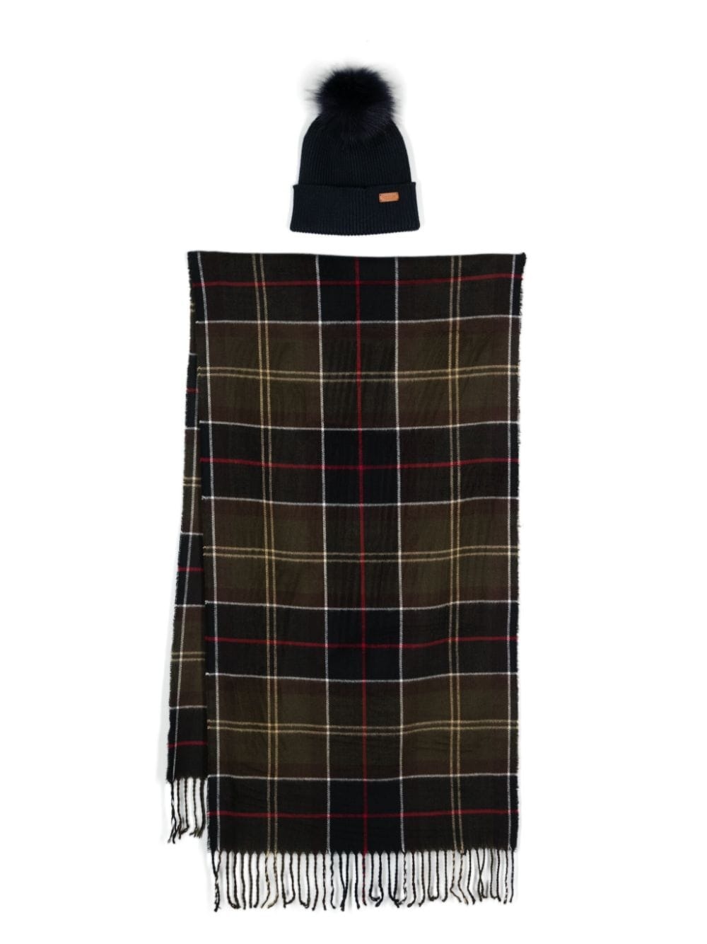 plaid-checked scarf set - 1