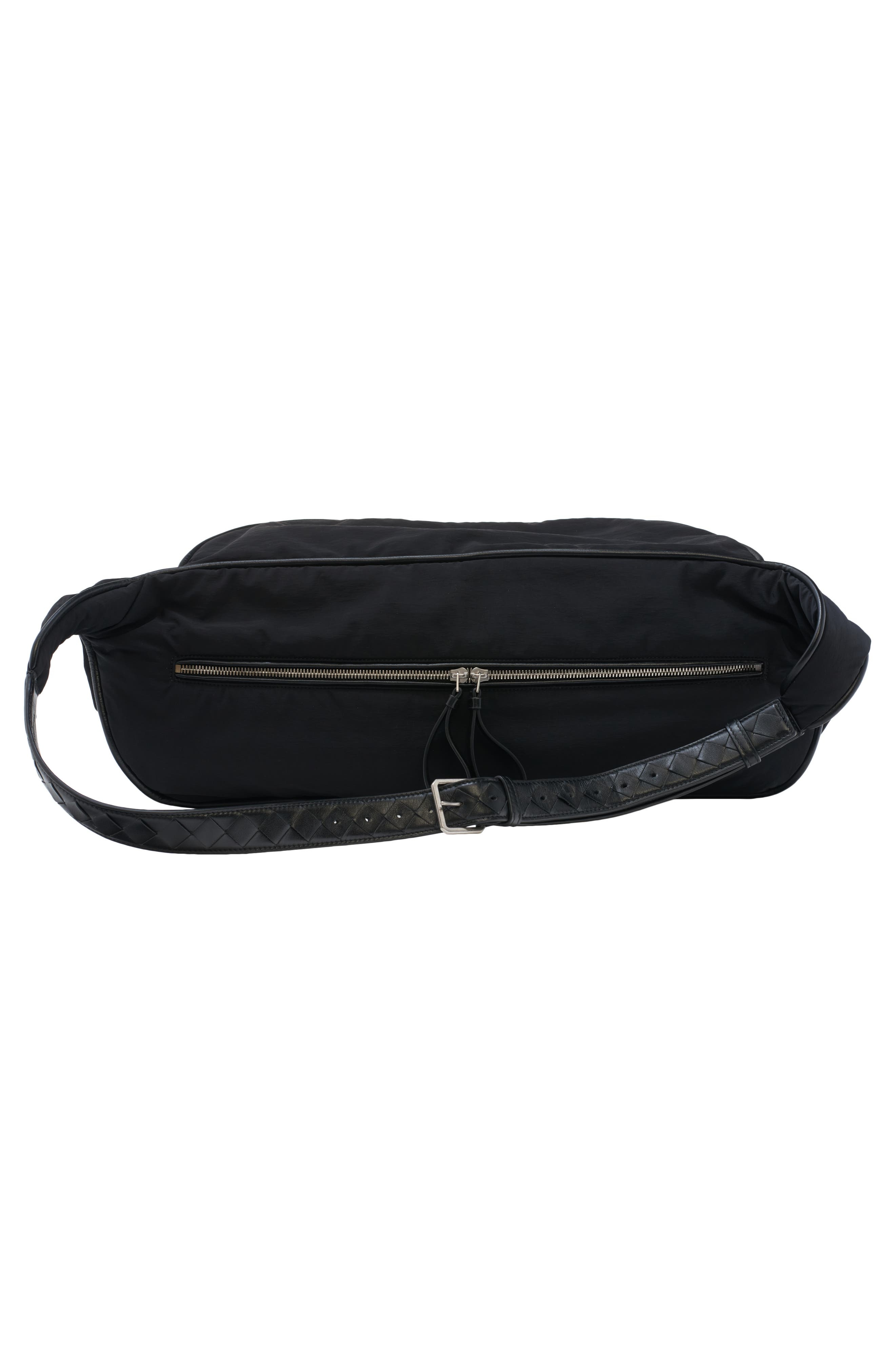Bottega Veneta Large Nylon Belt Bag in 8803 Black/Silver at Nordstrom - 3