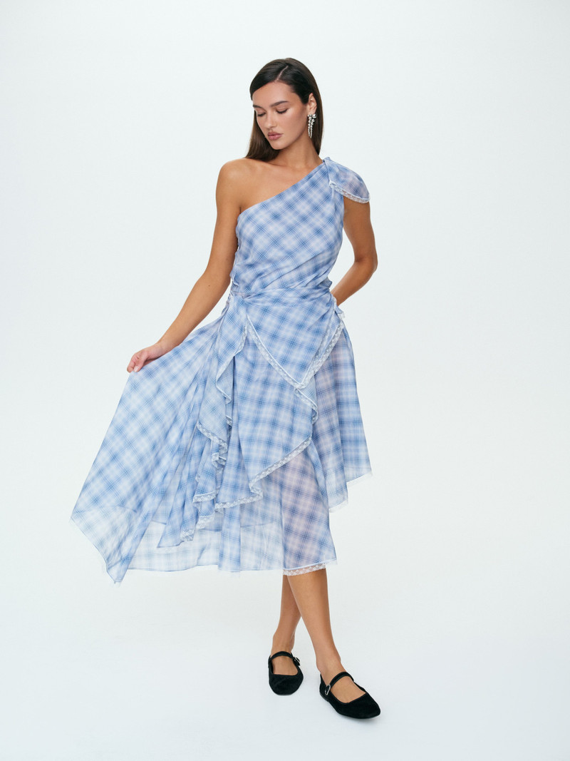 Bluebird Plaid Midi Dress - 1