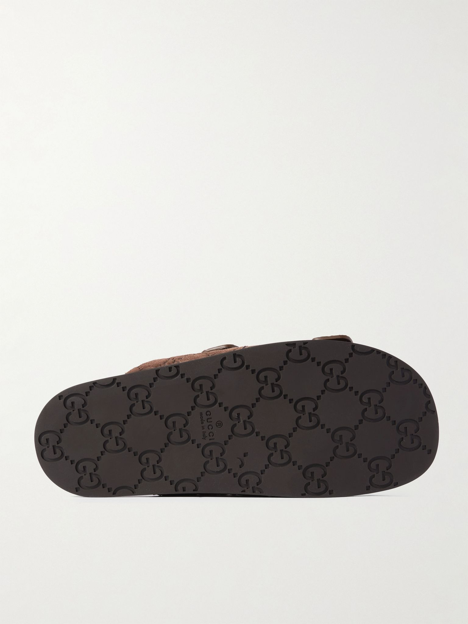 Rhein Logo-Debossed Suede Sandals Brown - 3
