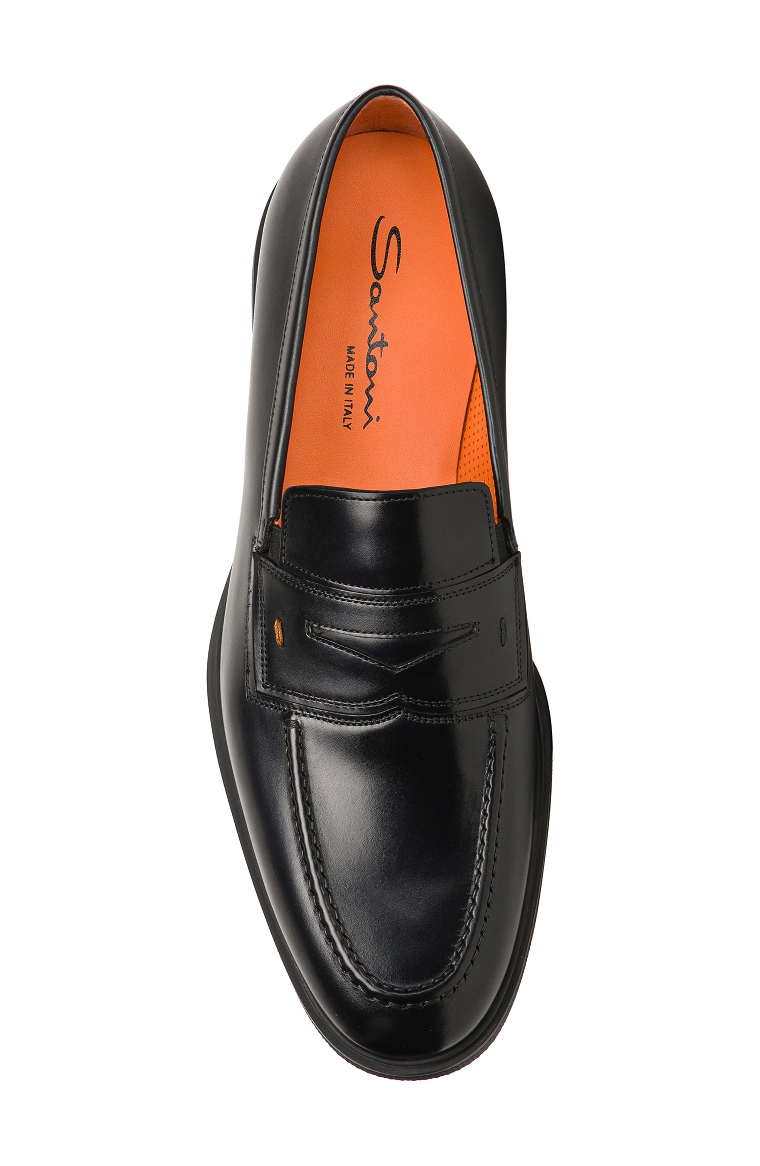 Santoni Easy Penny Loafer in Black at Nordstrom - 3
