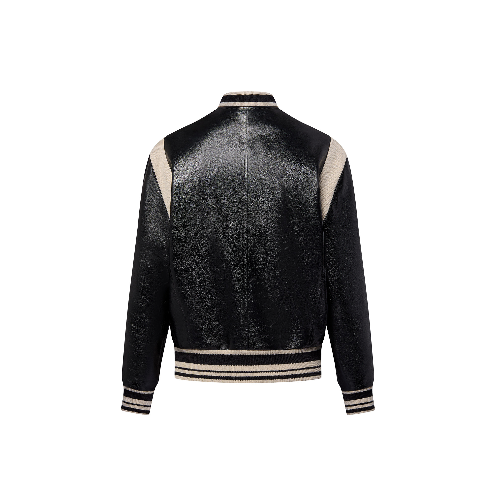 Graphic Leather Varsity Jacket - 3