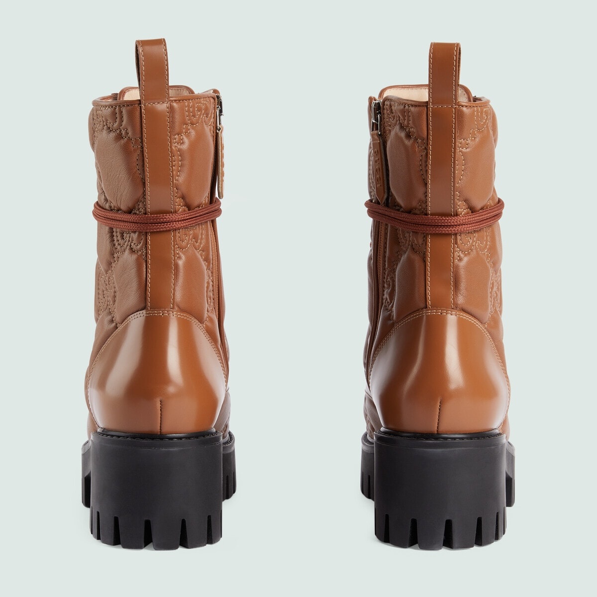 Women's GG quilted lace-up boot - 5