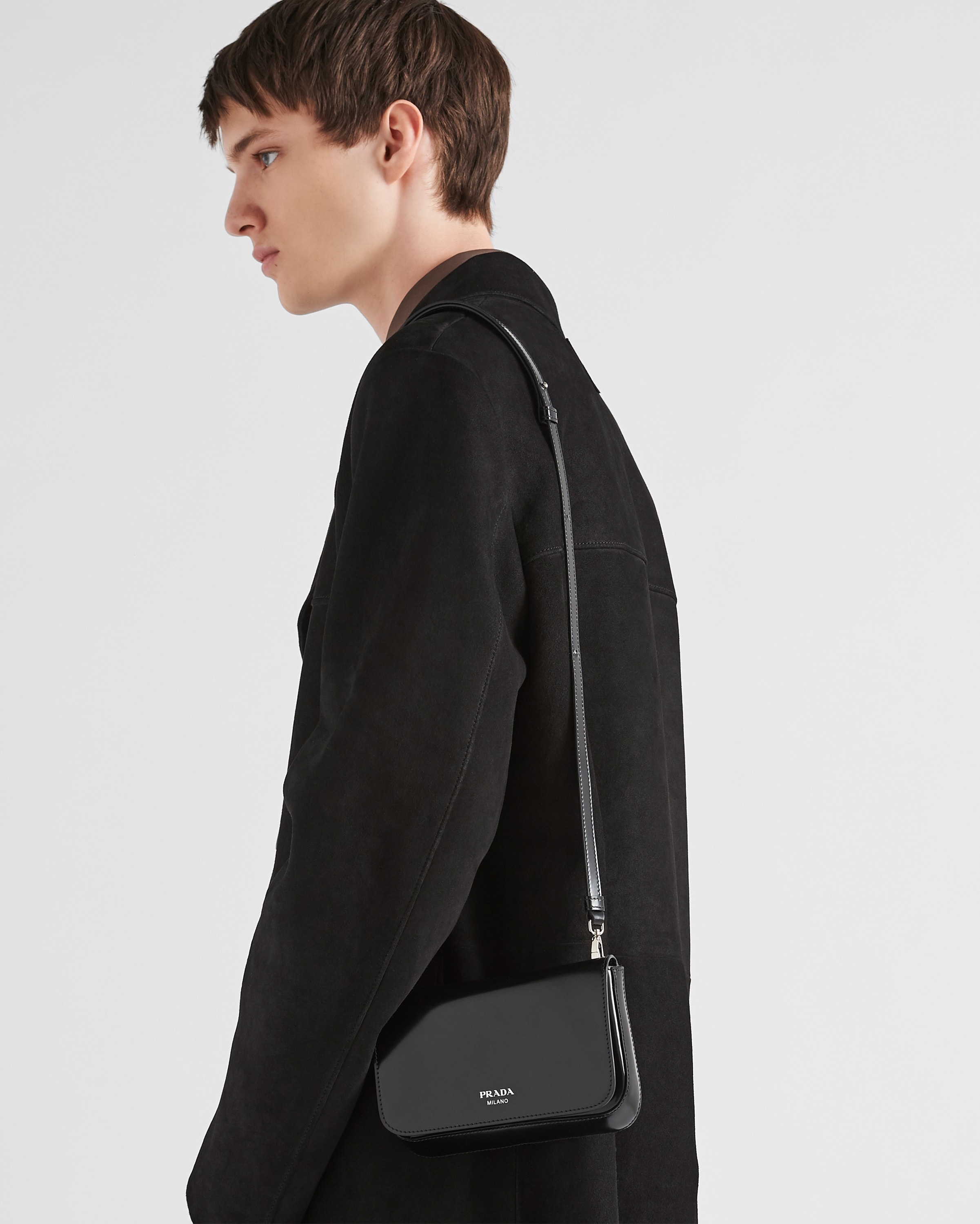 Brushed leather mini-bag with shoulder strap - 7