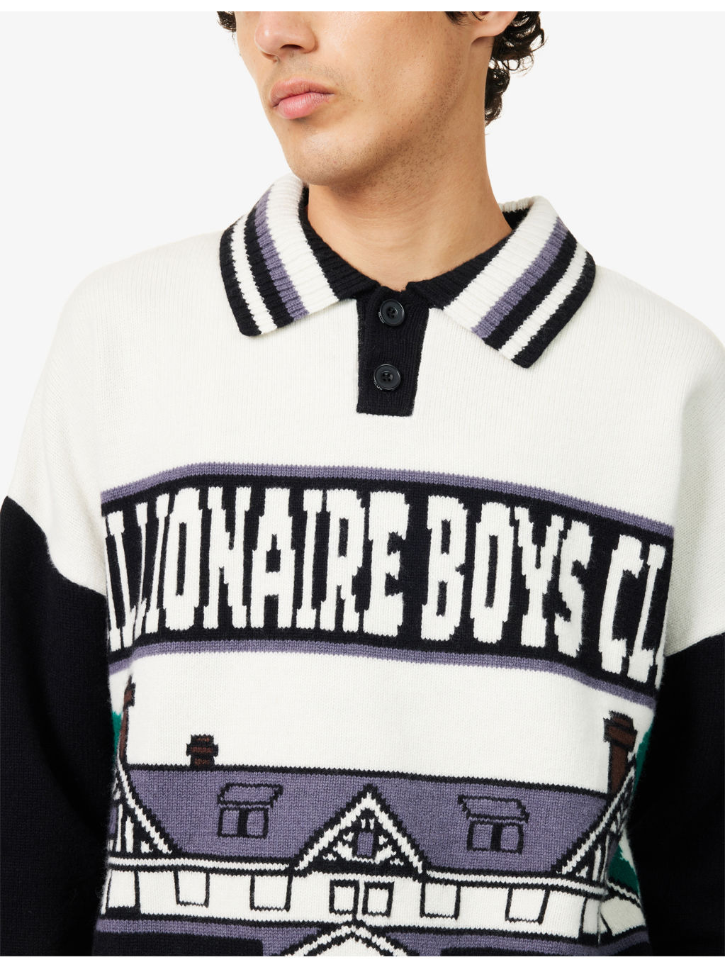 Country Club Graphic-Intarsia Knitted Wool Jumper - 5