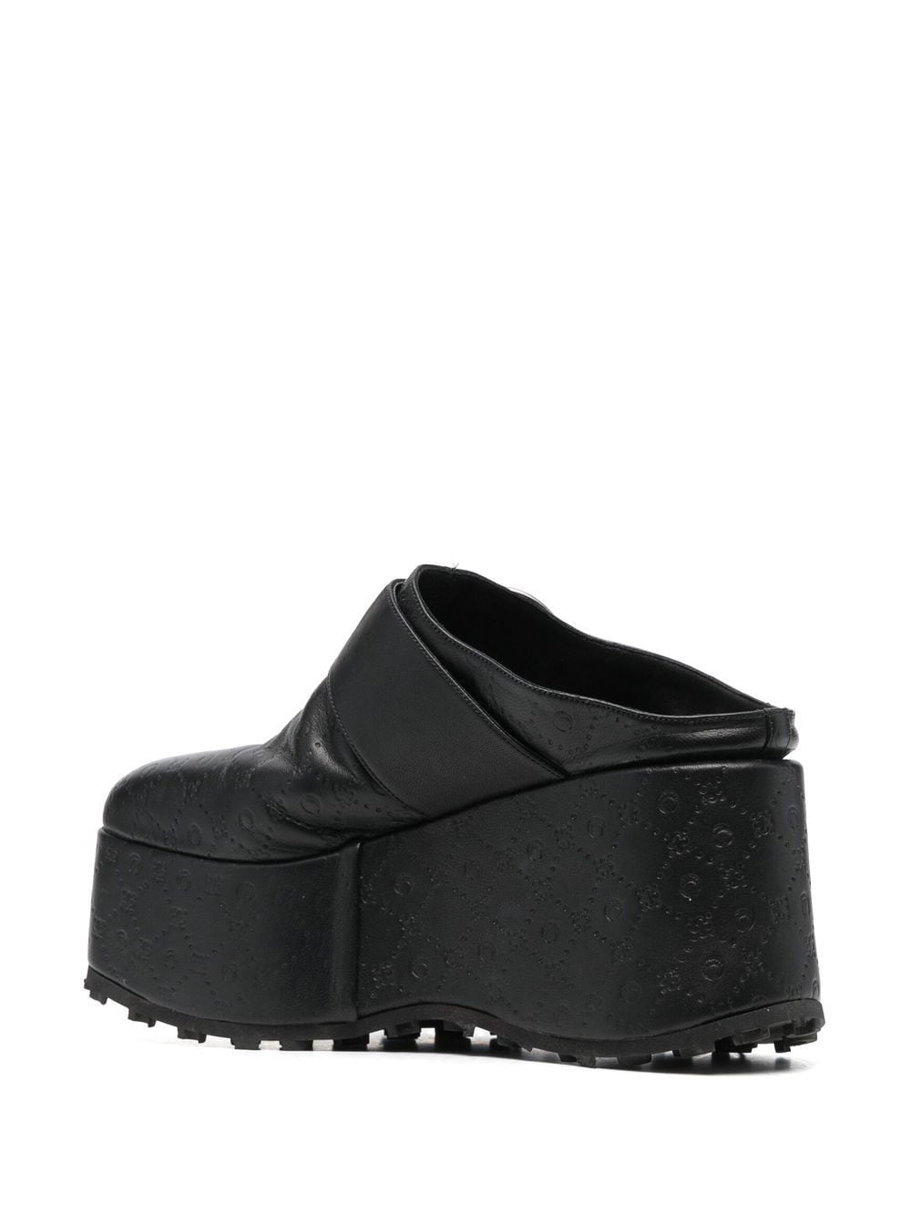Moonogram 86mm heel leather clogs - 3