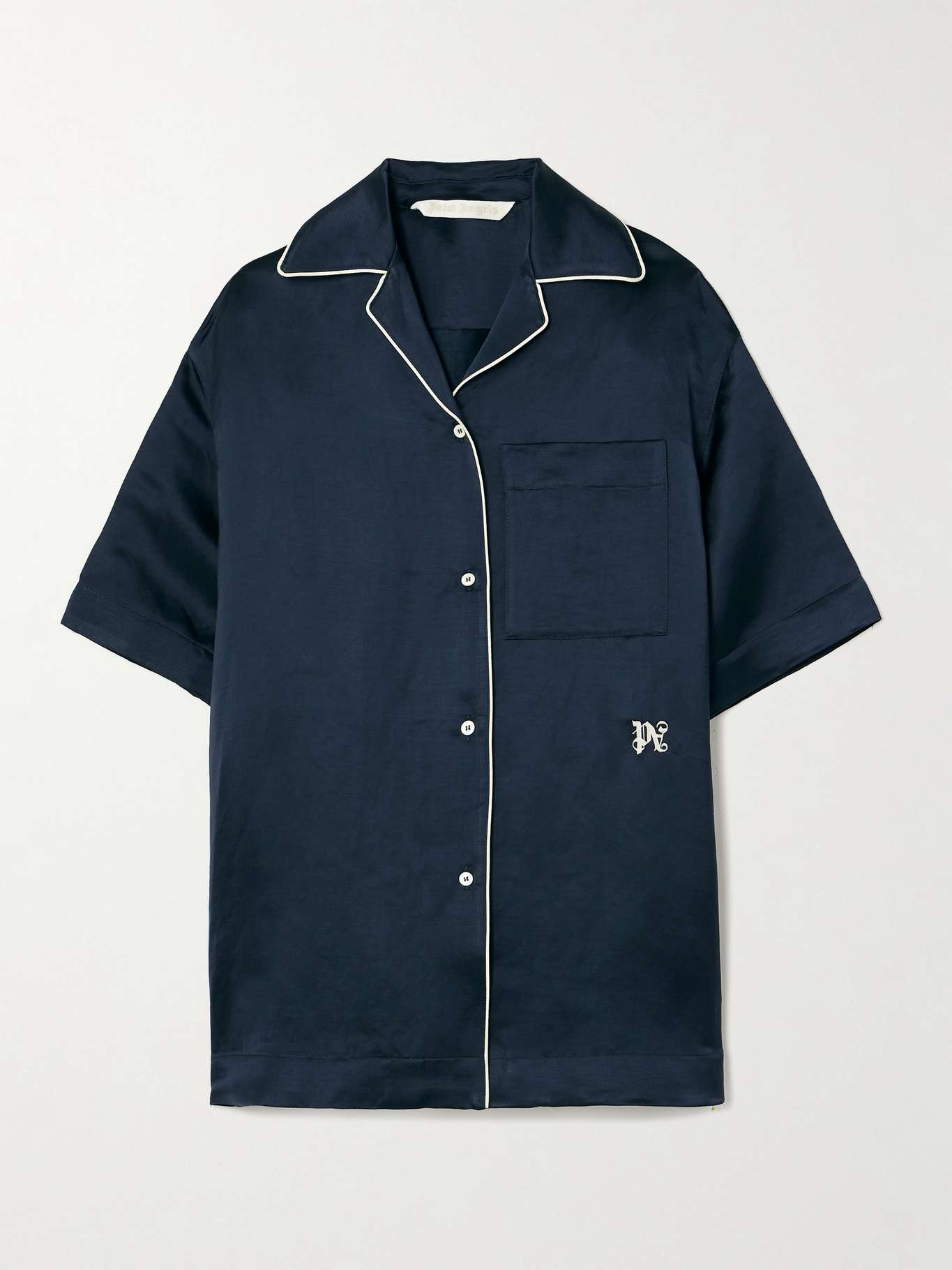Embroidered linen-blend shirt - 1