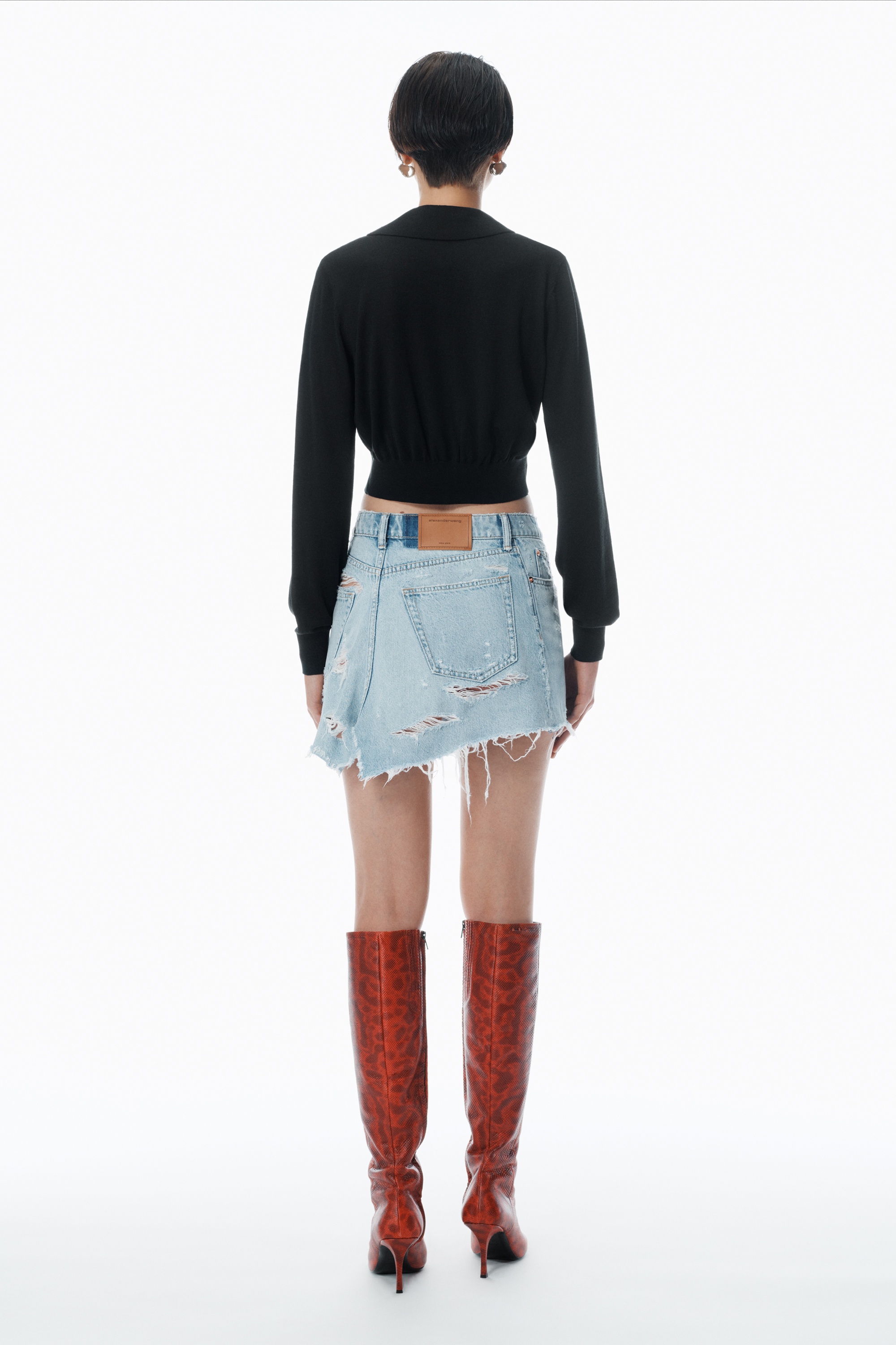 High-Frequency Stacked Logo Cardigan in Merino Wool - 4