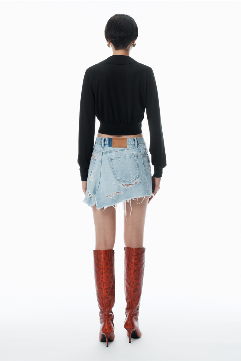 High-Frequency Stacked Logo Cardigan in Merino Wool 4