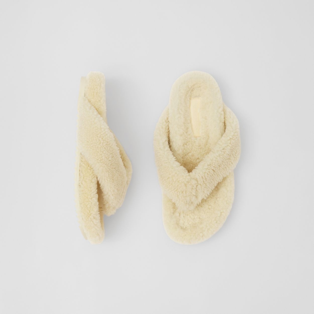 Logo Detail Shearling Sandals - 2