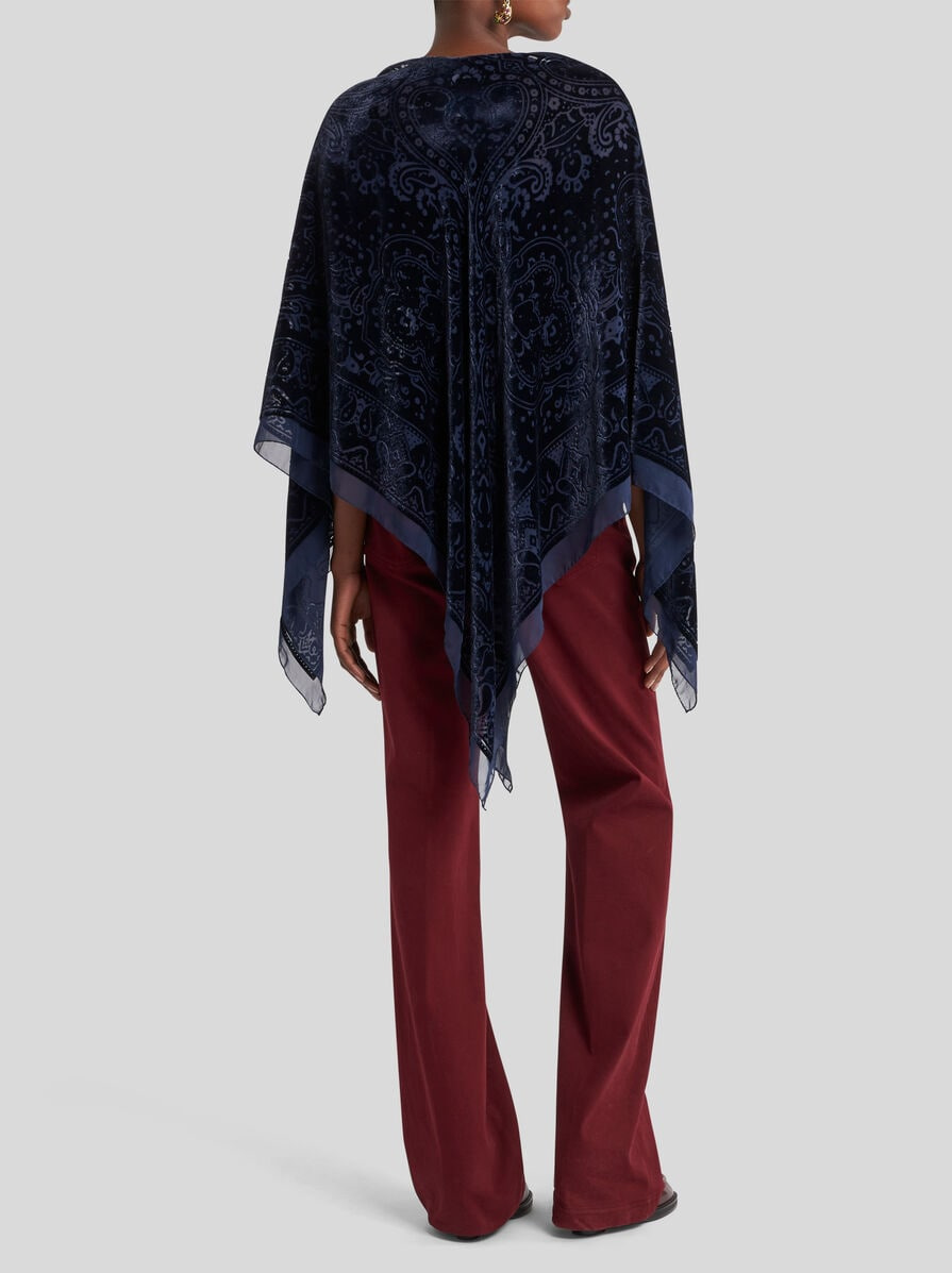 BURNOUT VELVET PONCHO - 4