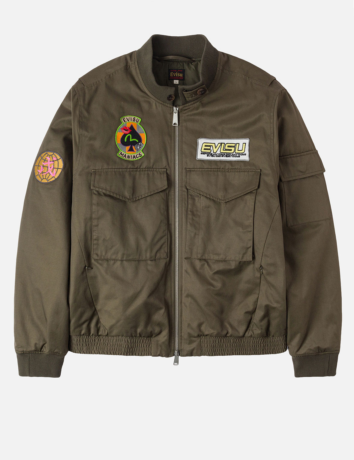 Multi Logo Badges Embroidery Regular Fit Padded Bomber Jacket - 3