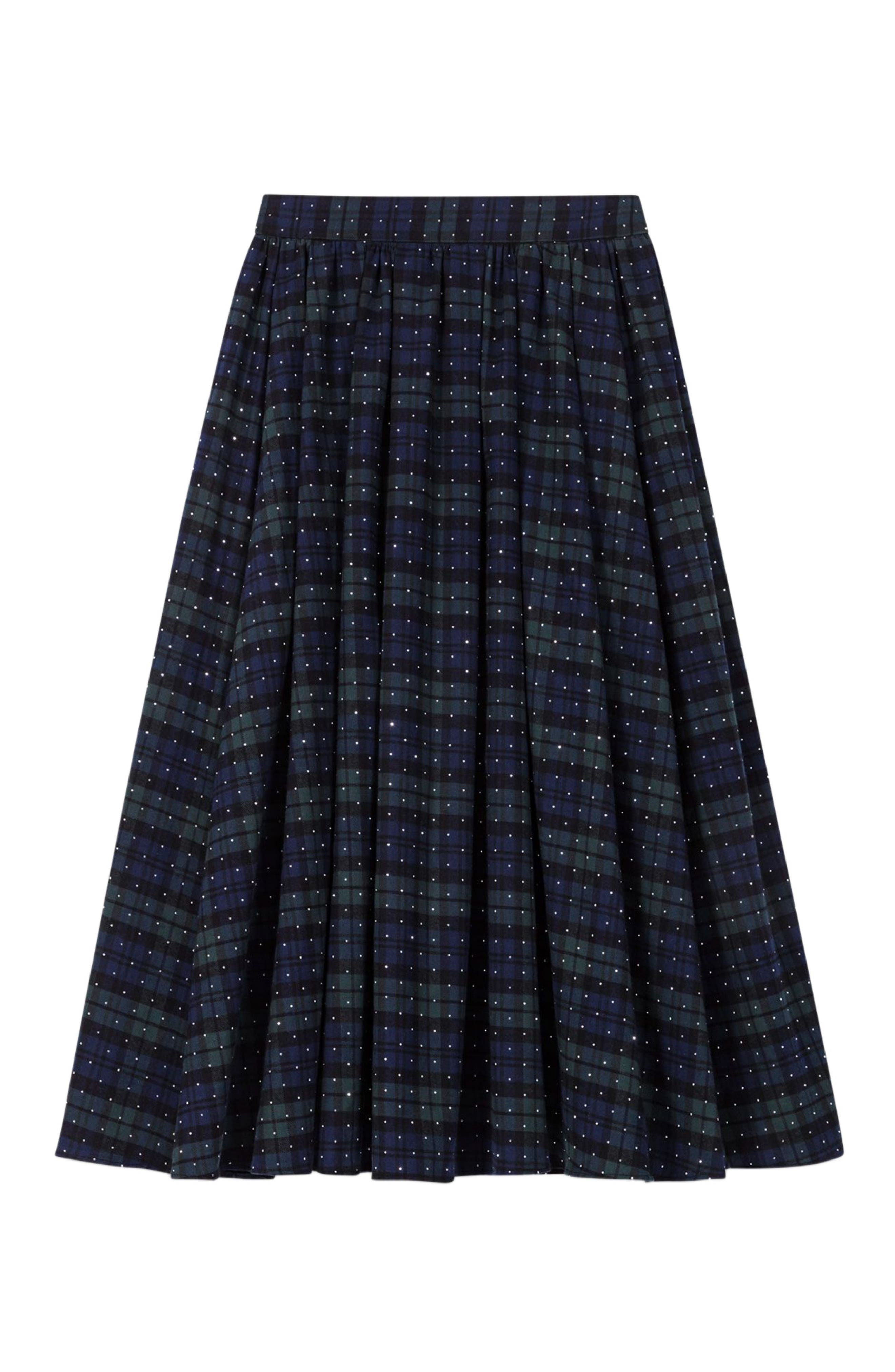maje Check skirt with rhinestones in Blue /Green at Nordstrom - 7