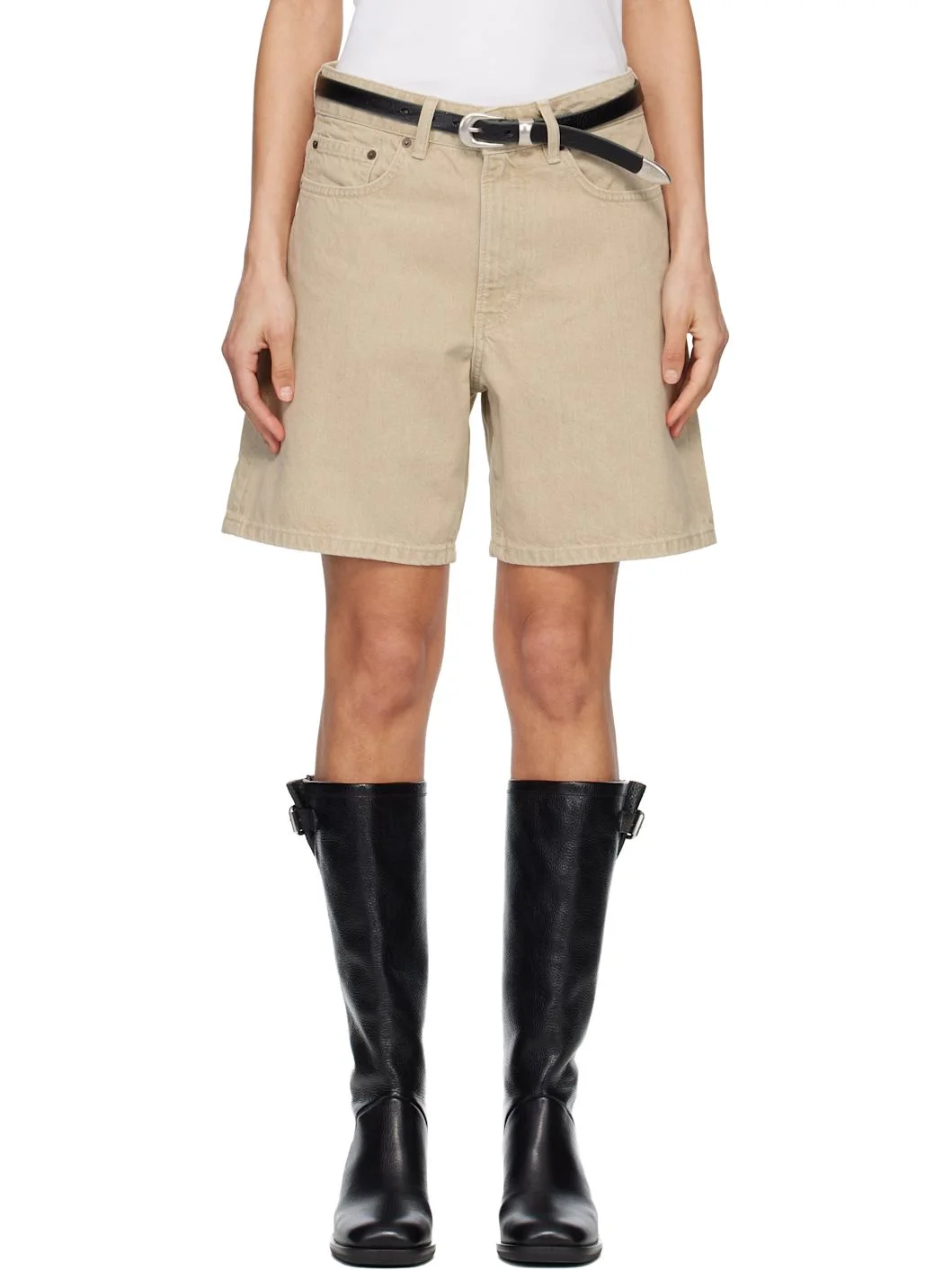 Beige Belem Denim Shorts - 1