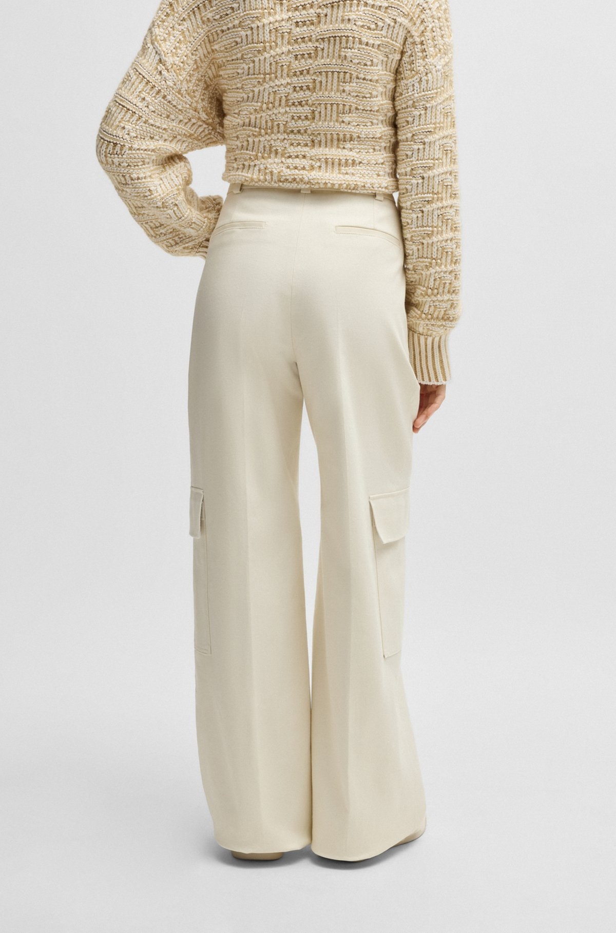 LOOSE-FIT CARGO TROUSERS IN STRETCH-COTTON TWILL - 4