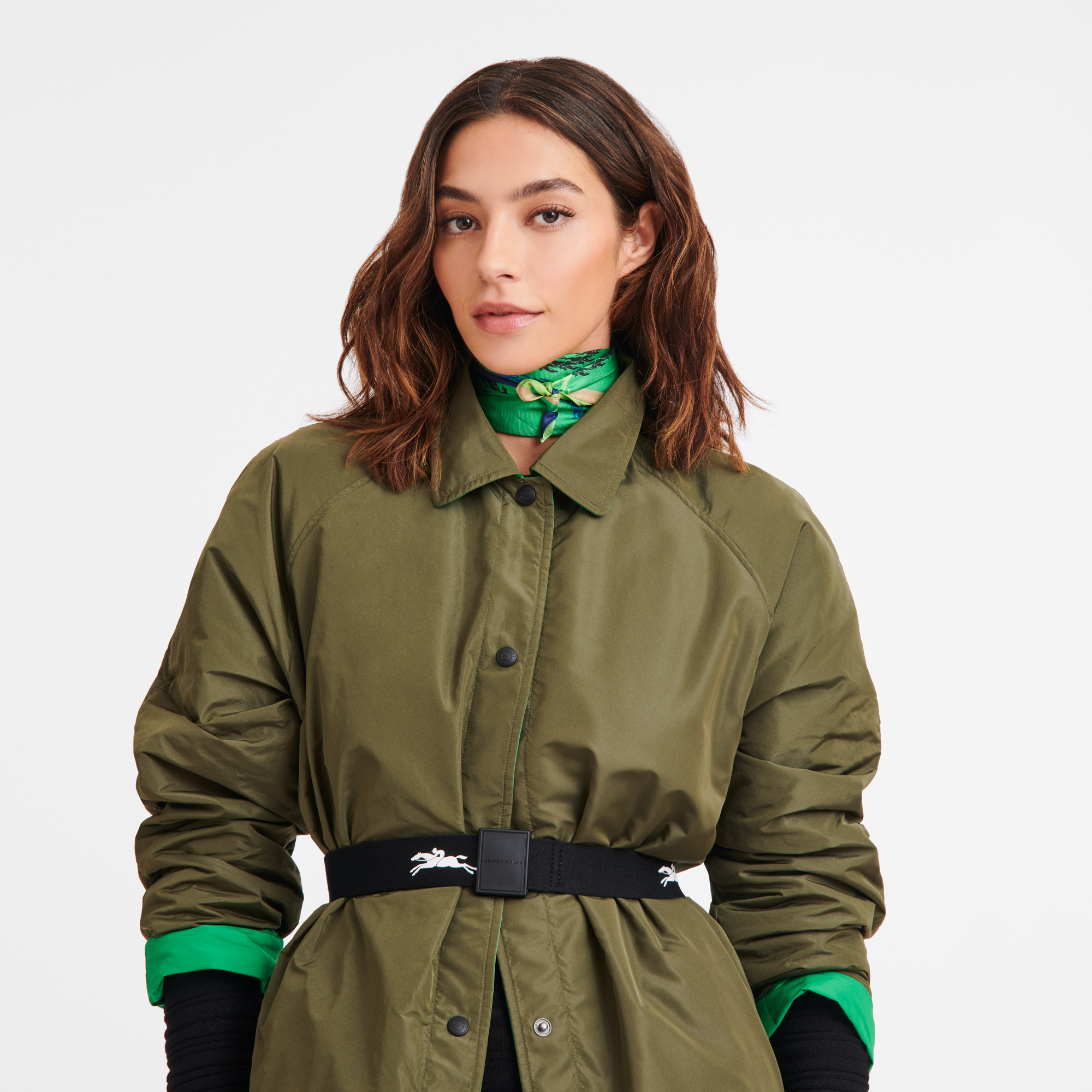 Manège Longchamp Silk scarf 50 Green - OTHER - 2