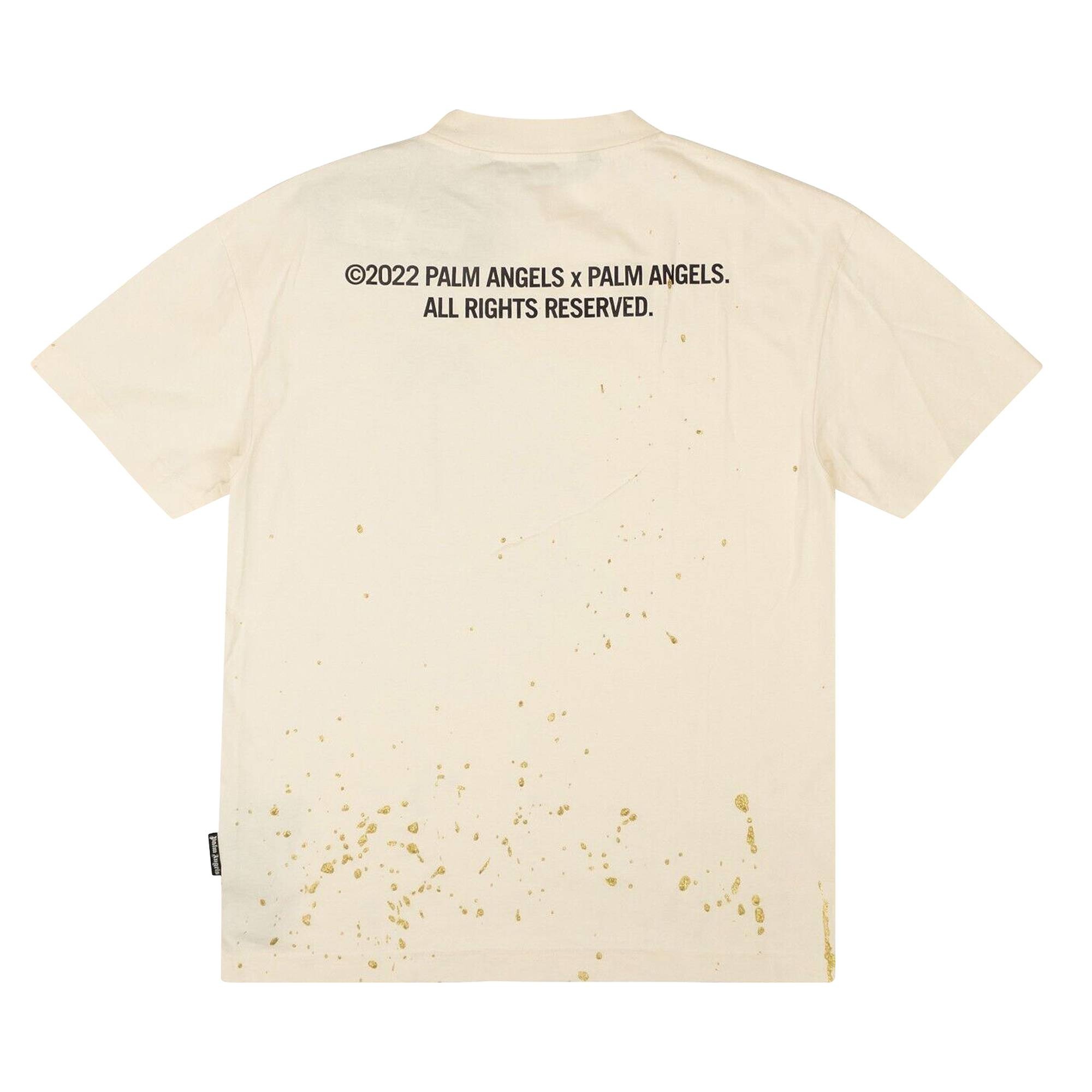 Palm Angels PXP Painted Classic Tee 'Butter/Black' - 2