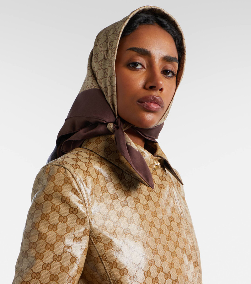 GUCCI GG printed silk twill scarf outlook