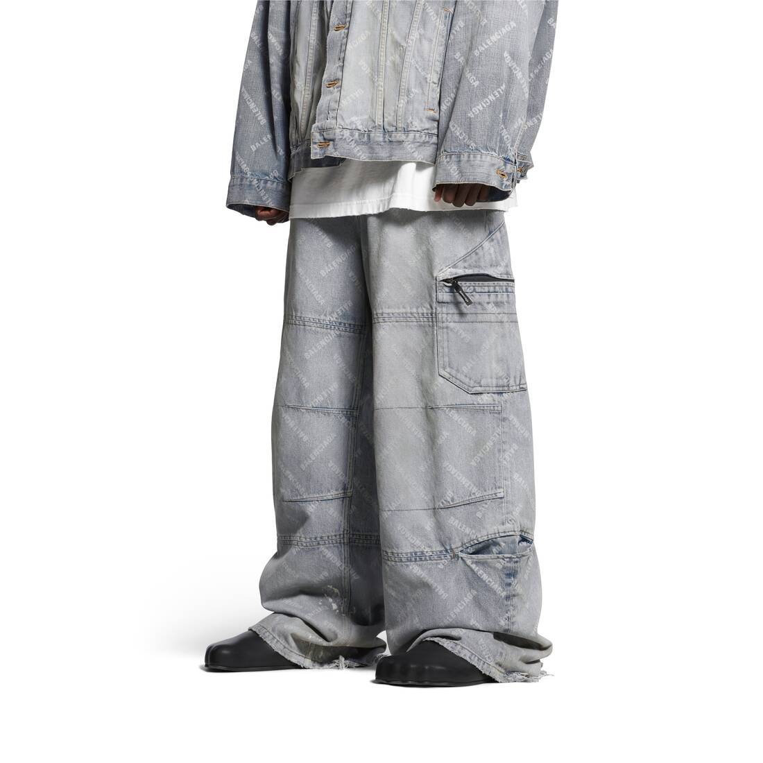 Bal Diagonal Allover Cargo Pants in Light Blue - 5