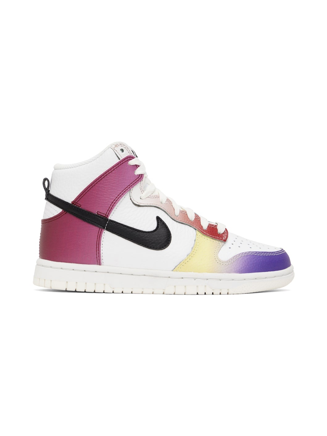 White & Purple Dunk High Sneakers - 1