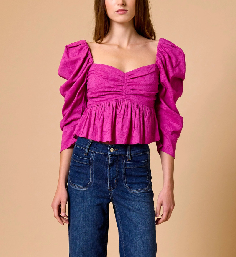Cleobella DULCE BLOUSE | FUSCHIA RED outlook