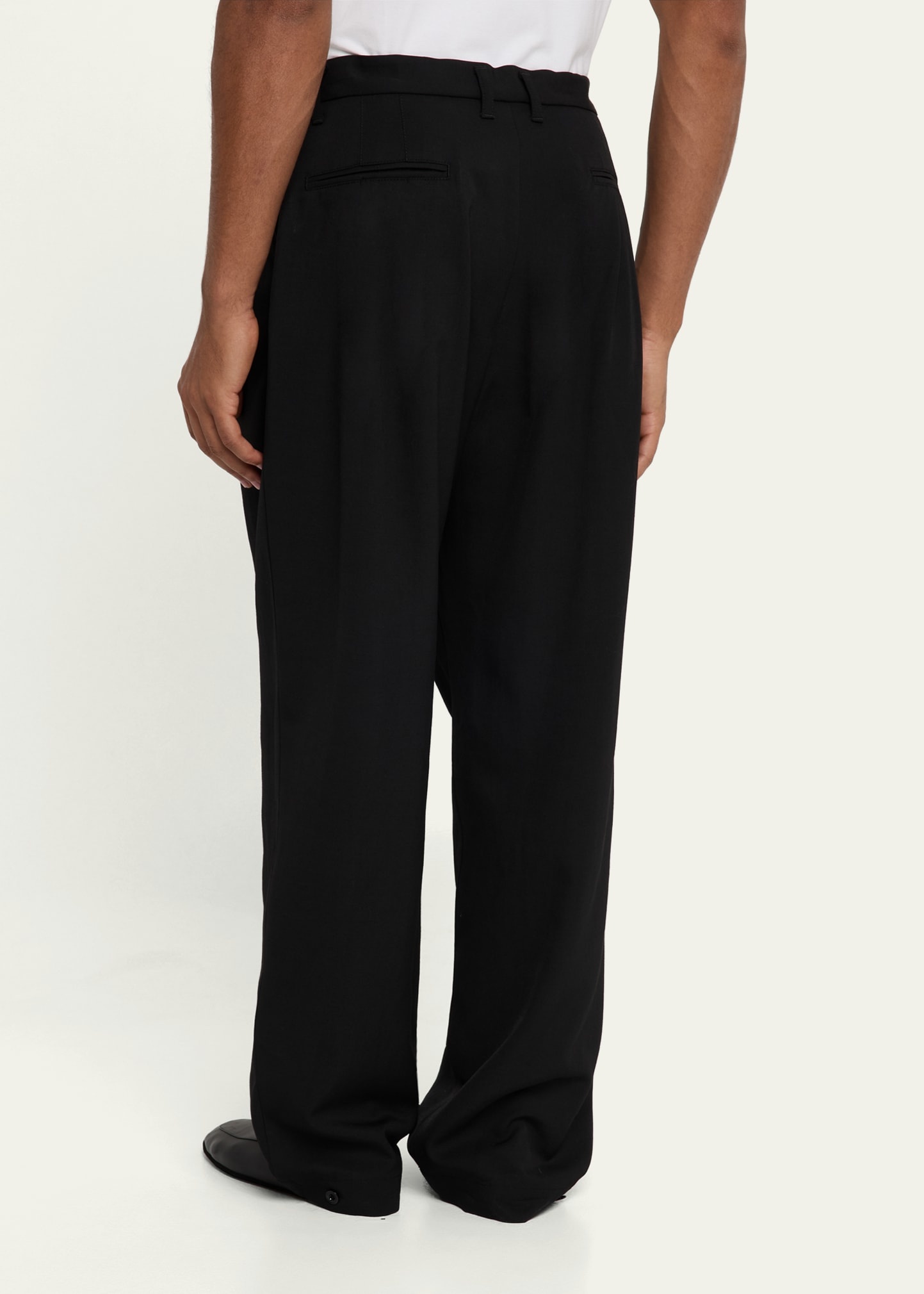 Men's Drawstring Pleated Pants - 3