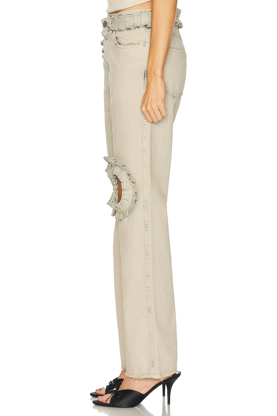 Ruffled Boyfriend Straight Leg - 3