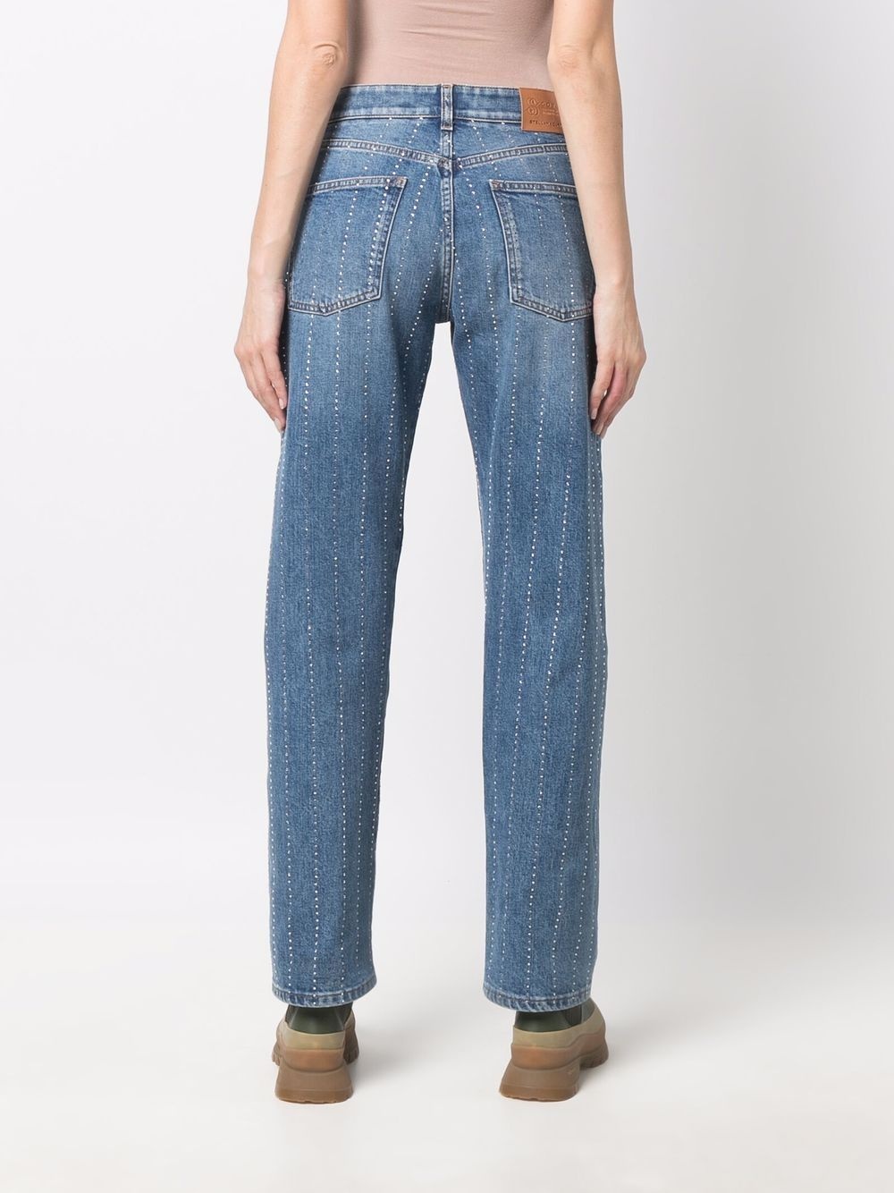 rhinestone-embellished straight-leg jeans - 4