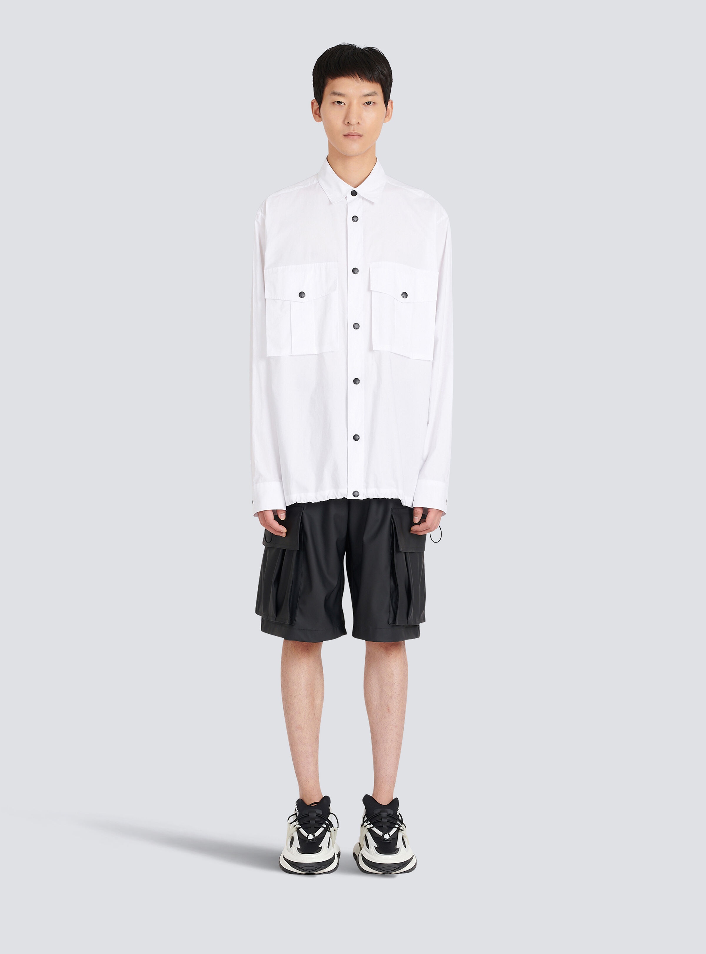 Nylon shirt with Balmain monogram - 3