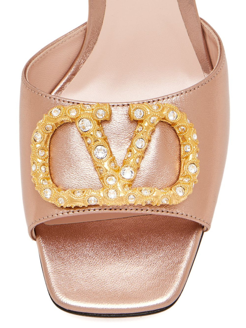 logo-crystal heeled sandals 4