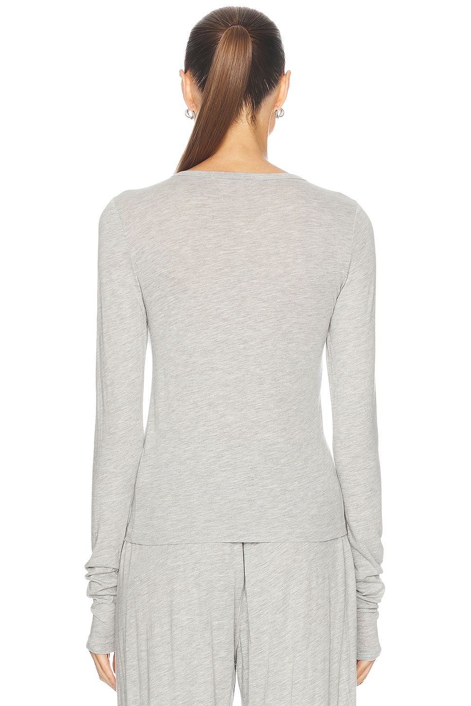 Fitted Crewneck Long Sleeve T-Shirt - 3