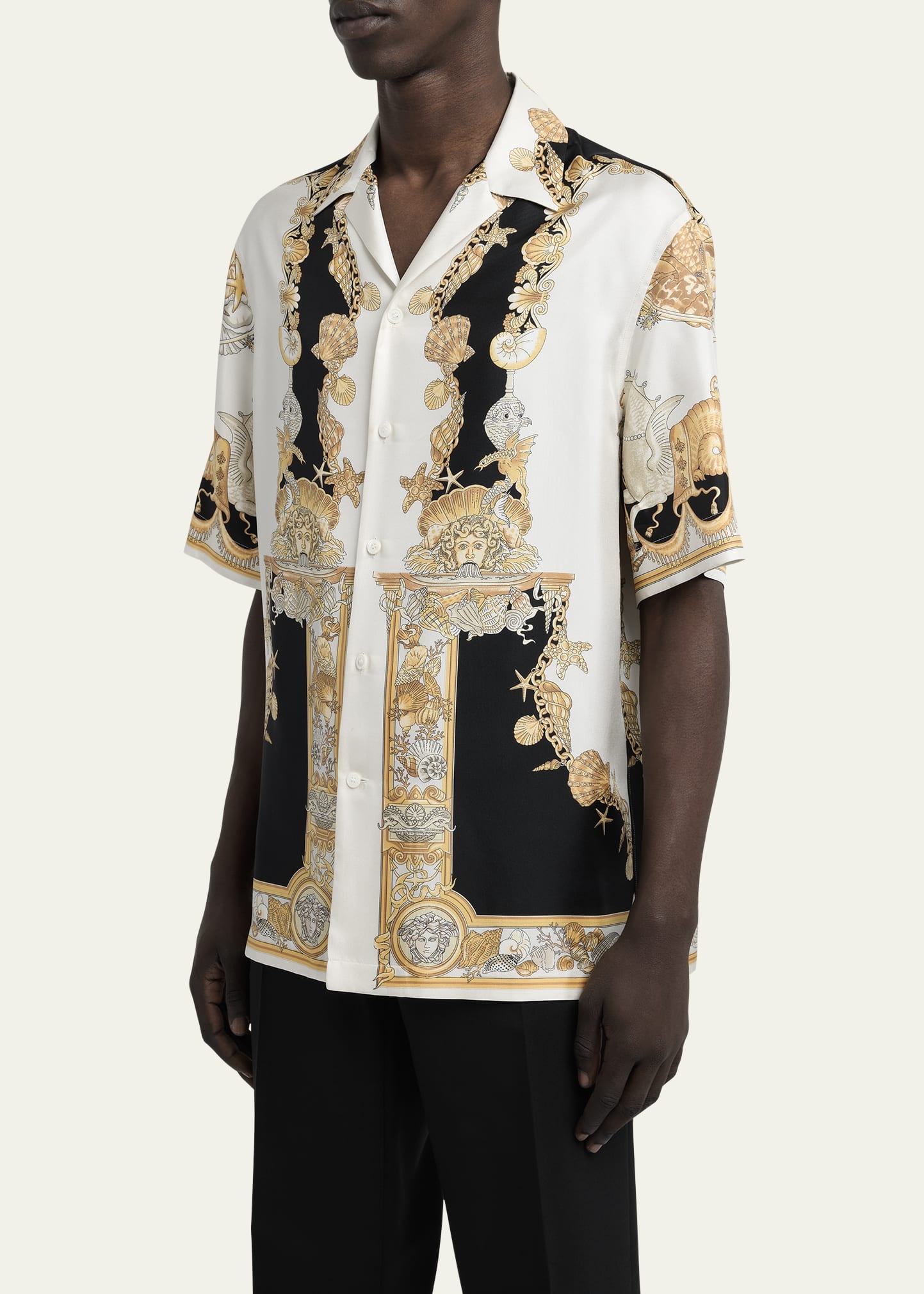 Men's Coral Theater Silk Twill Camp Shirt - 4