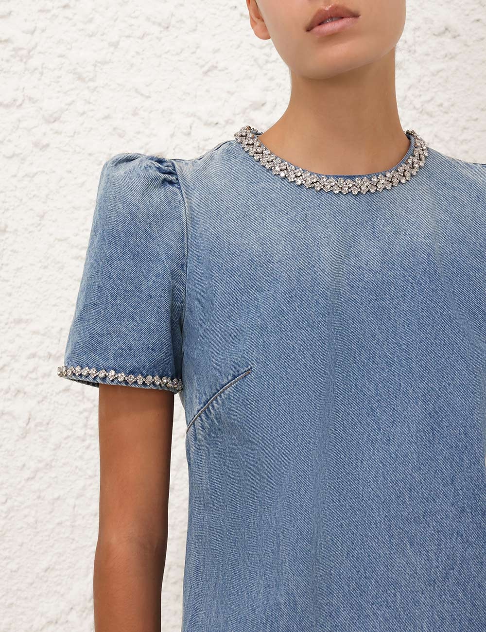 Zimmermann CRUSH EMBELLISHED DENIM DRESS | REVERSIBLE