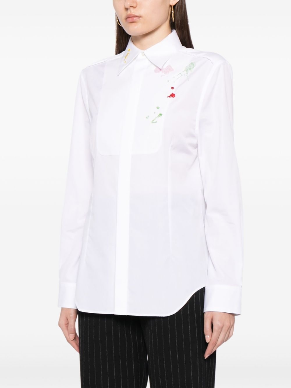 floral-embroidered cotton shirt - 3