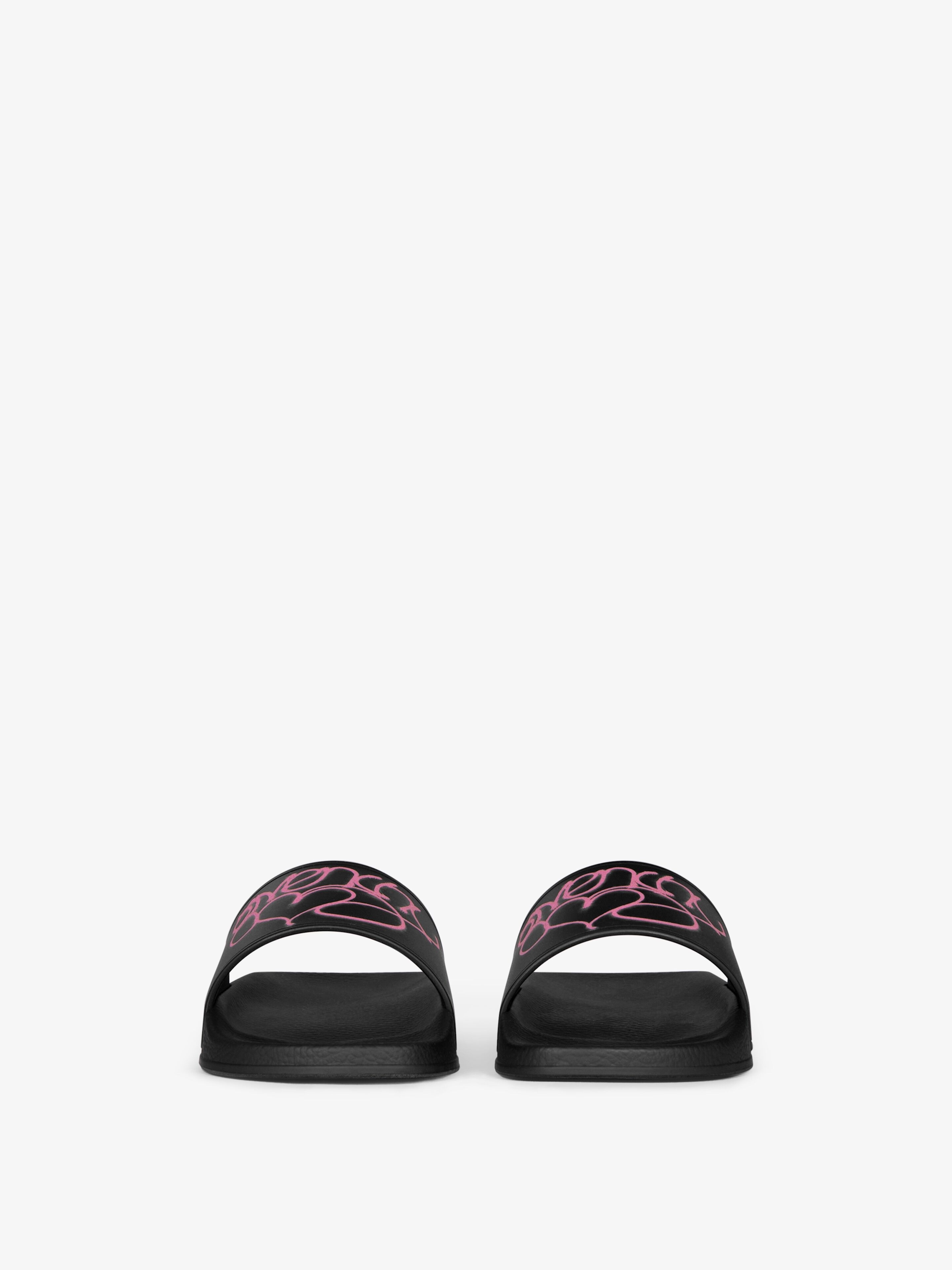 SLIDE SANDALS IN RUBBER WITH GIVENCHY LOVE PRINT - 2