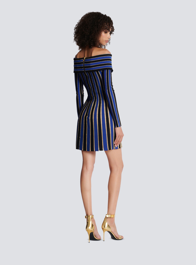 Metallic striped knit dress 4
