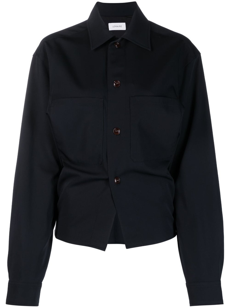 balloon-sleeve wool shirt 1