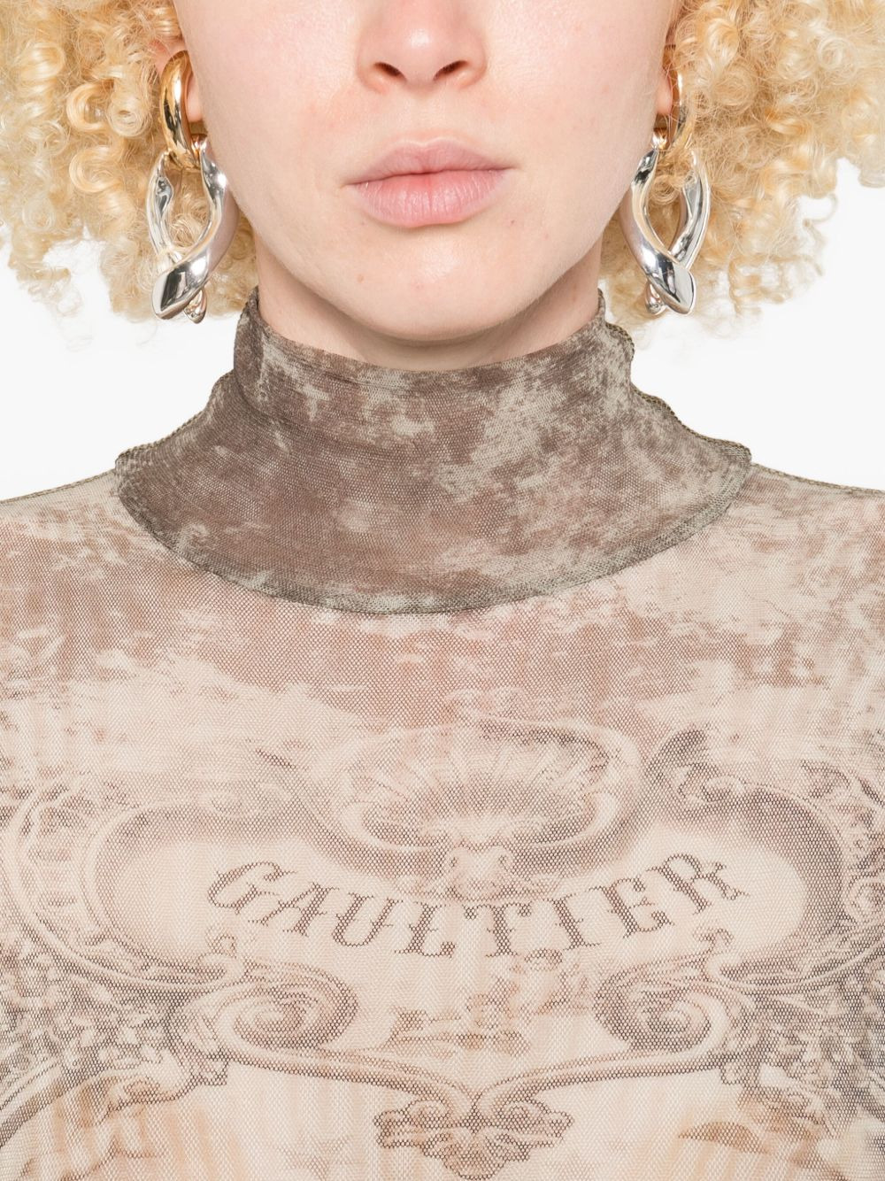 Médaillon-print bodysuit - 5