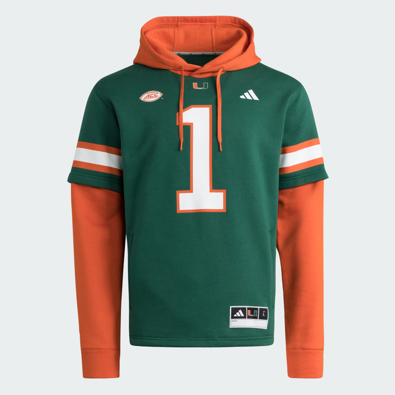 Miami Hurricanes Football Jersey Hoodie 1