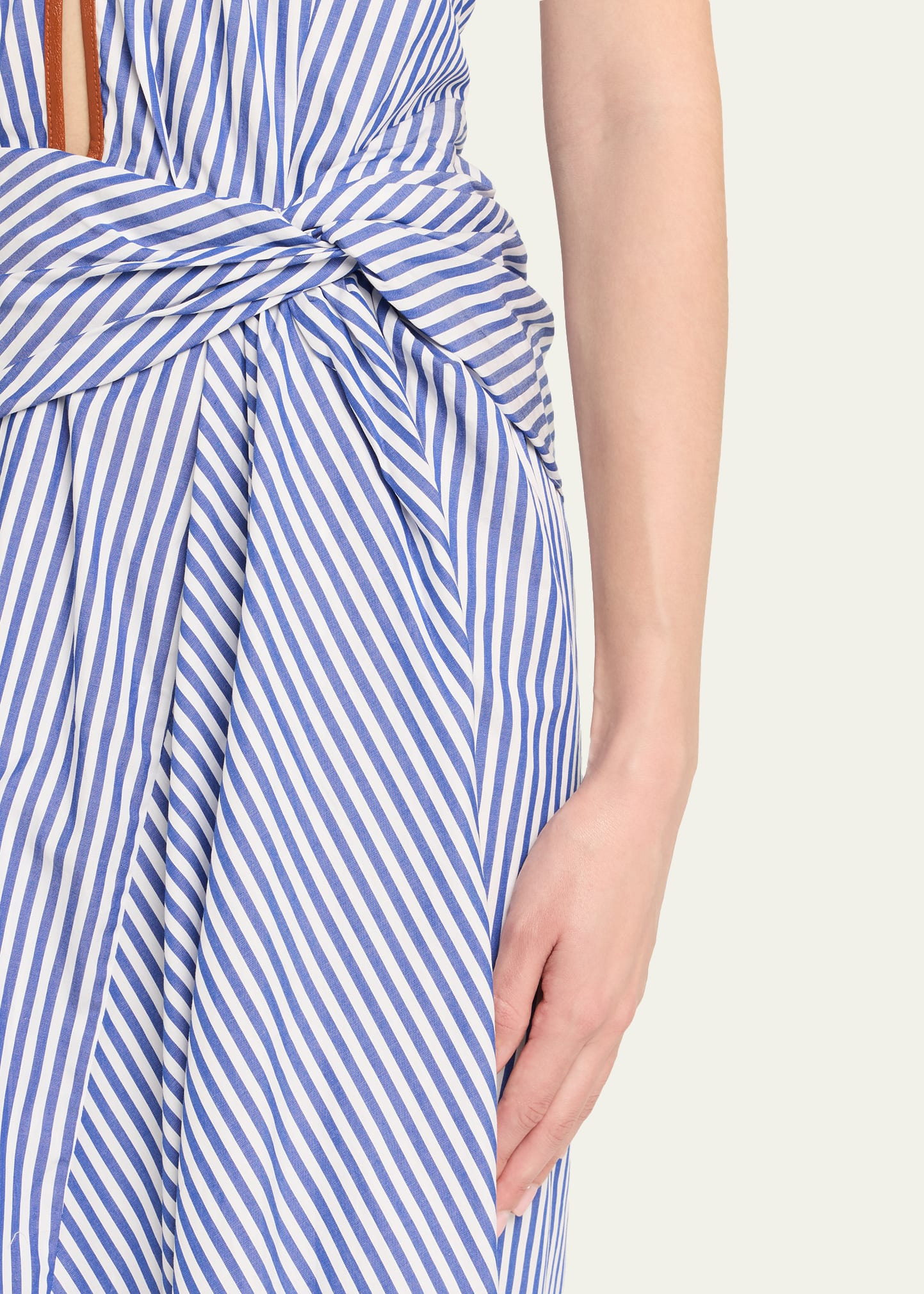 Centro Del Cielo Striped Halter Ankle Dress - 5