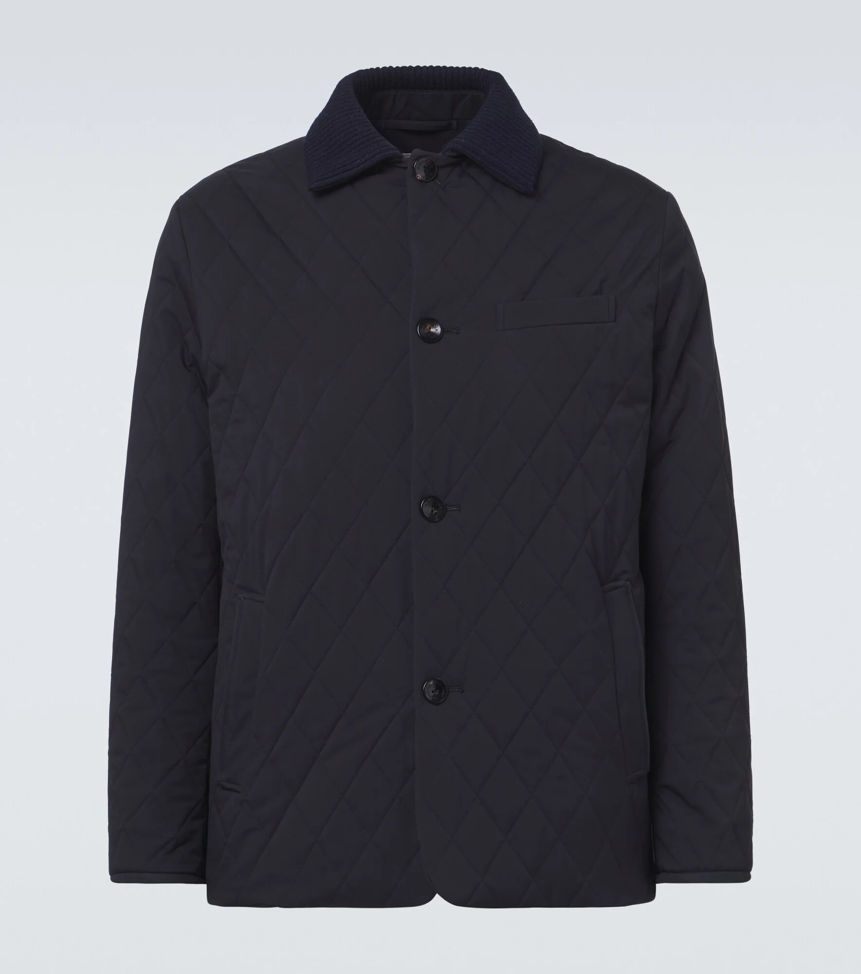 Quilted wool-trimmed jacket - 1