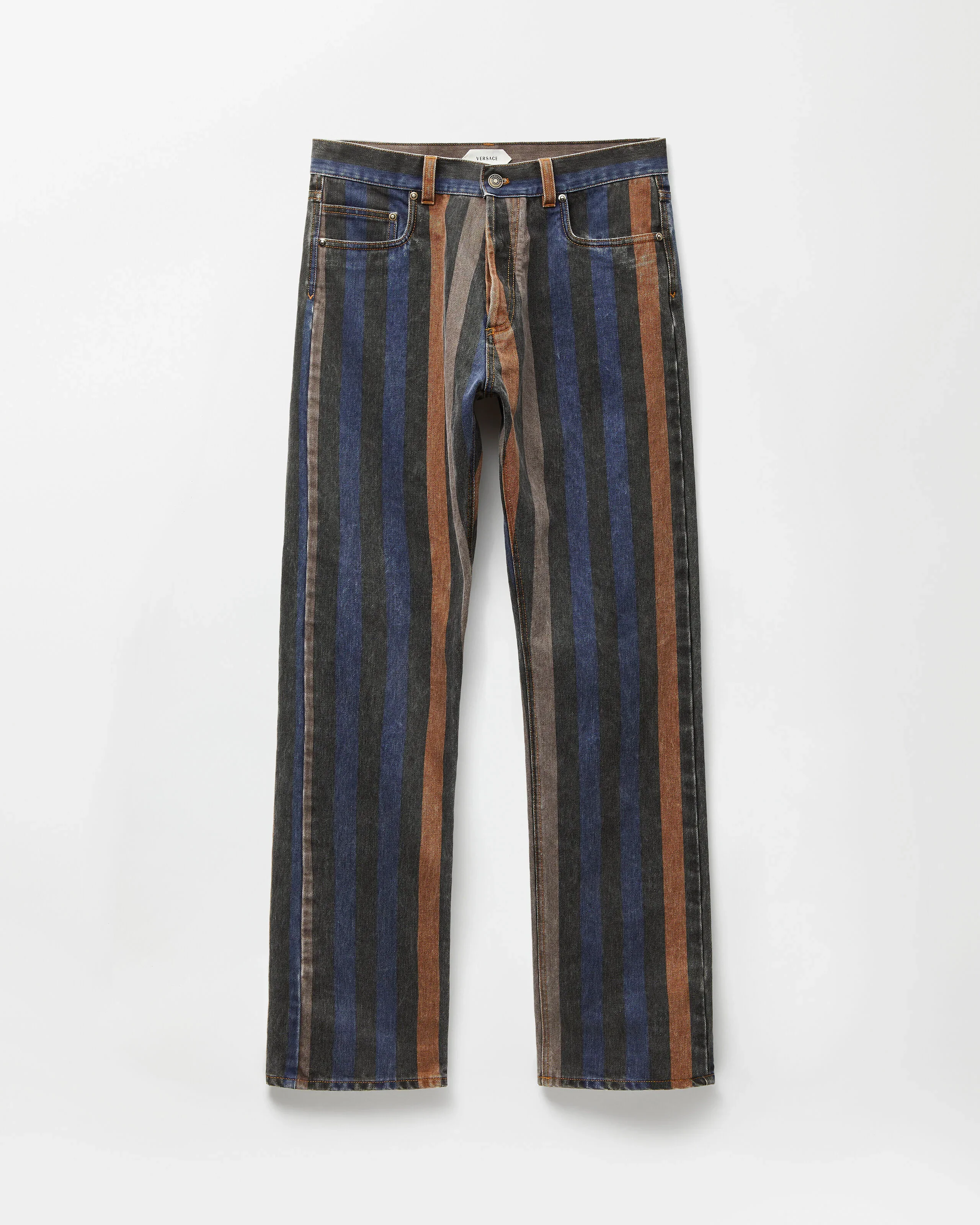 Striped Straight Jeans - 1