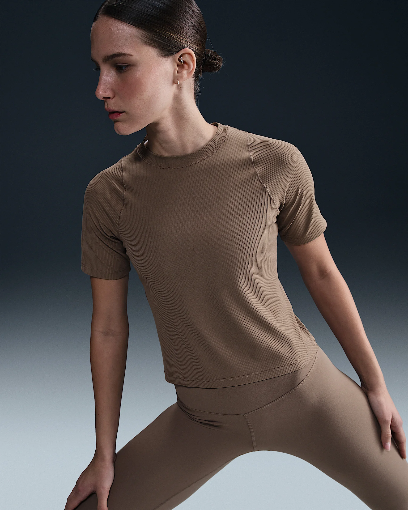 Nike Zenvy Rib Women's Dri-FIT Short-Sleeve Top - 1