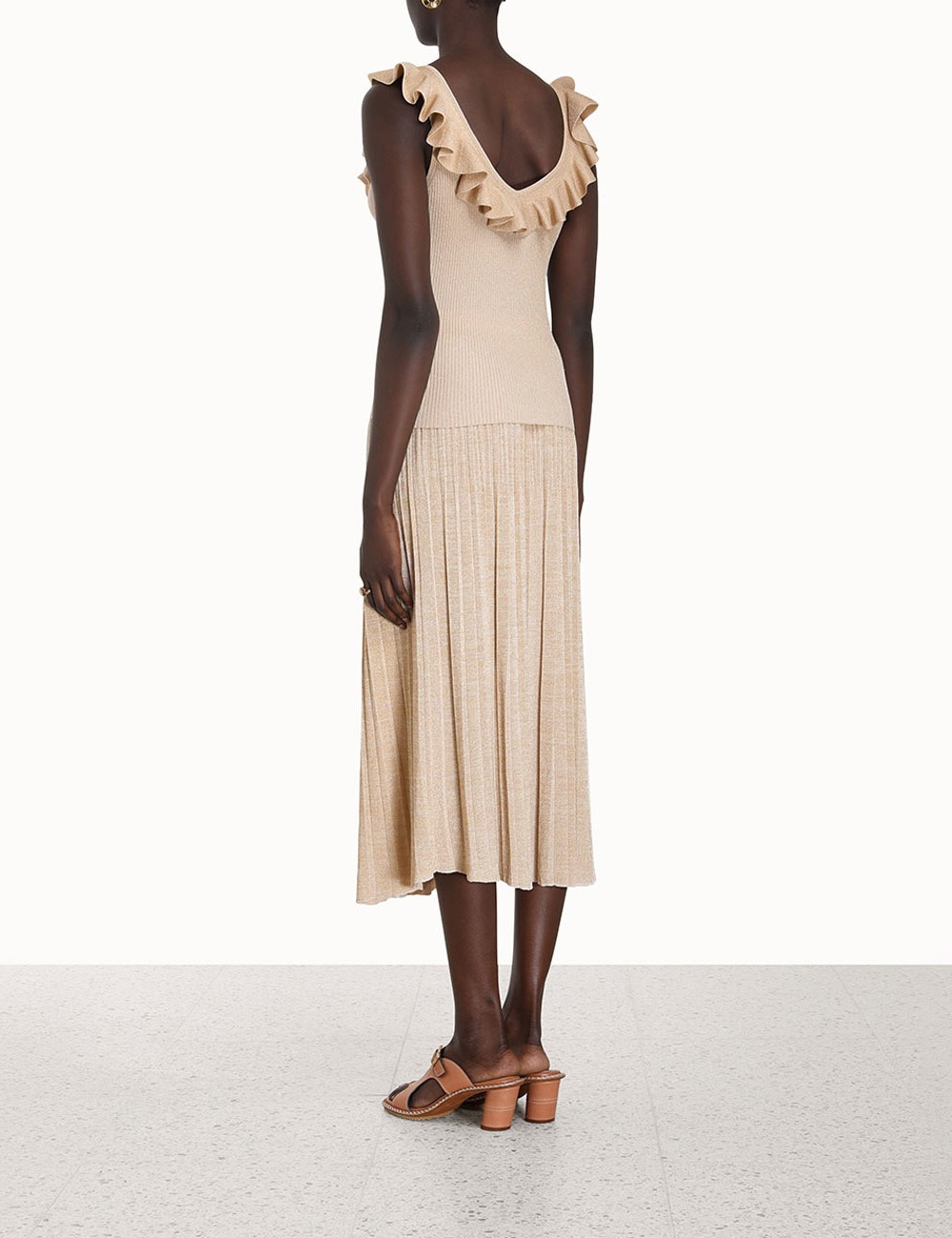 DEVI LUREX RIB MIDI SKIRT - 4