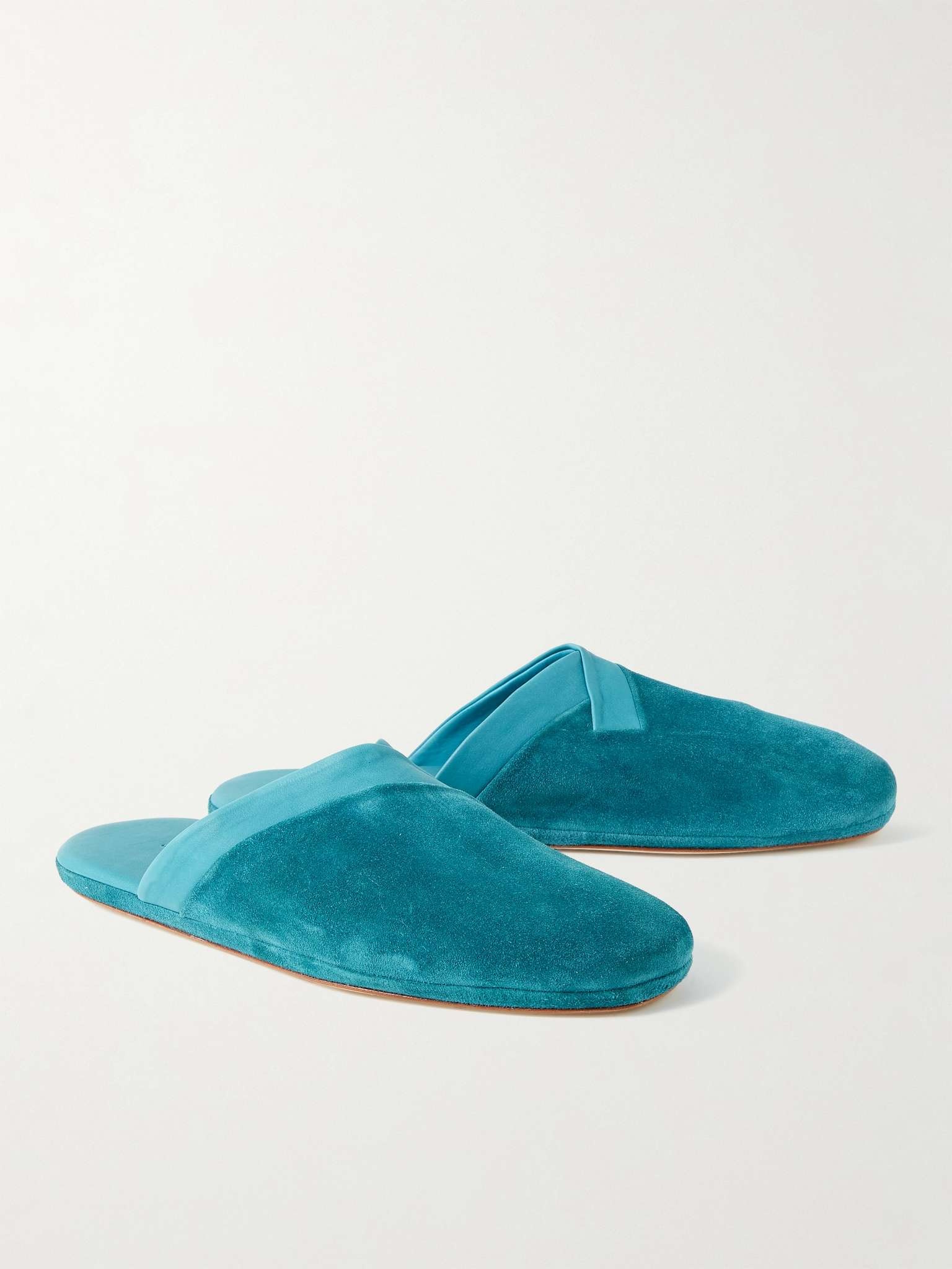 Knighton Leather-Trimmed Suede Slippers - 4