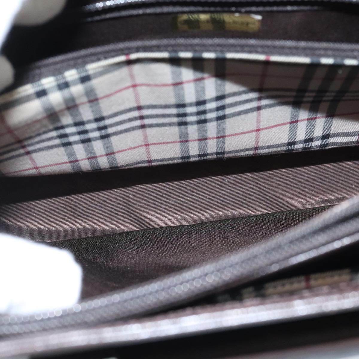 Burberry Hand Bag Leather Brown Silver - 9