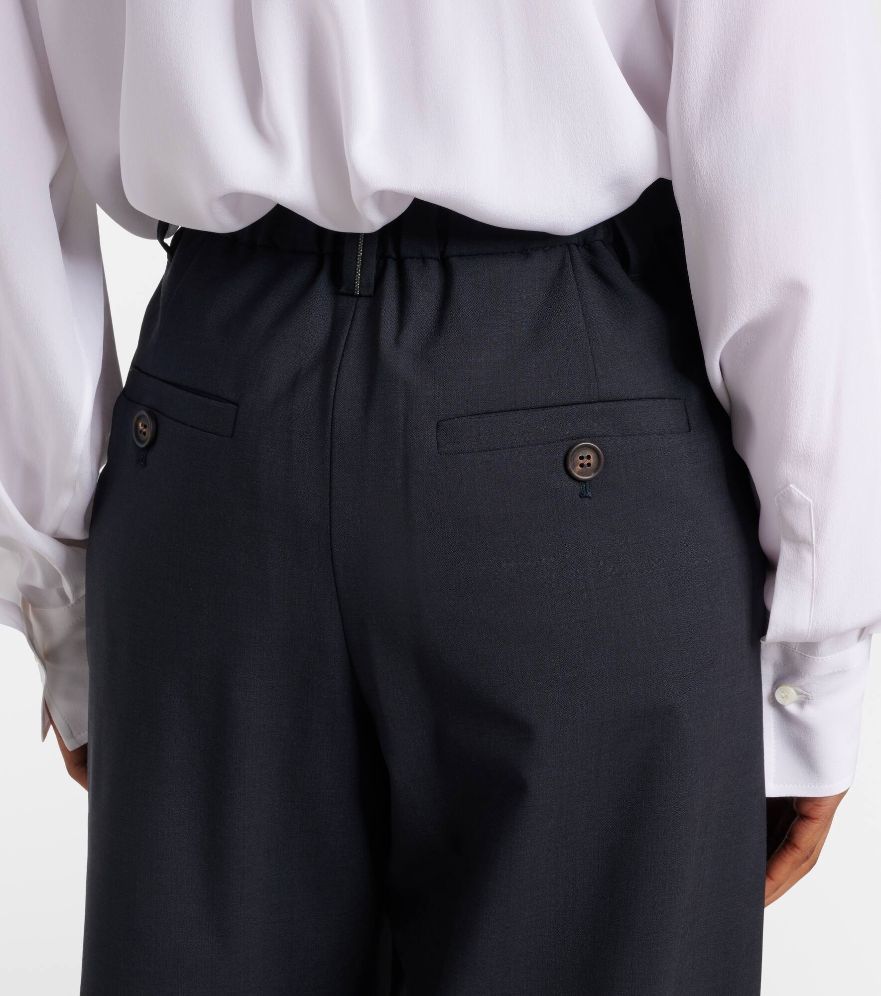 Wool-blend wide-leg pants - 6