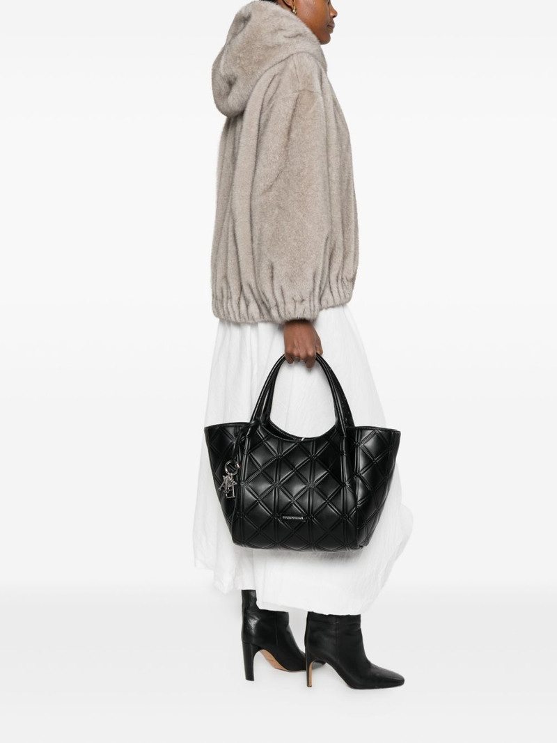 EMPORIO ARMANI quilted logo-charm tote bag outlook