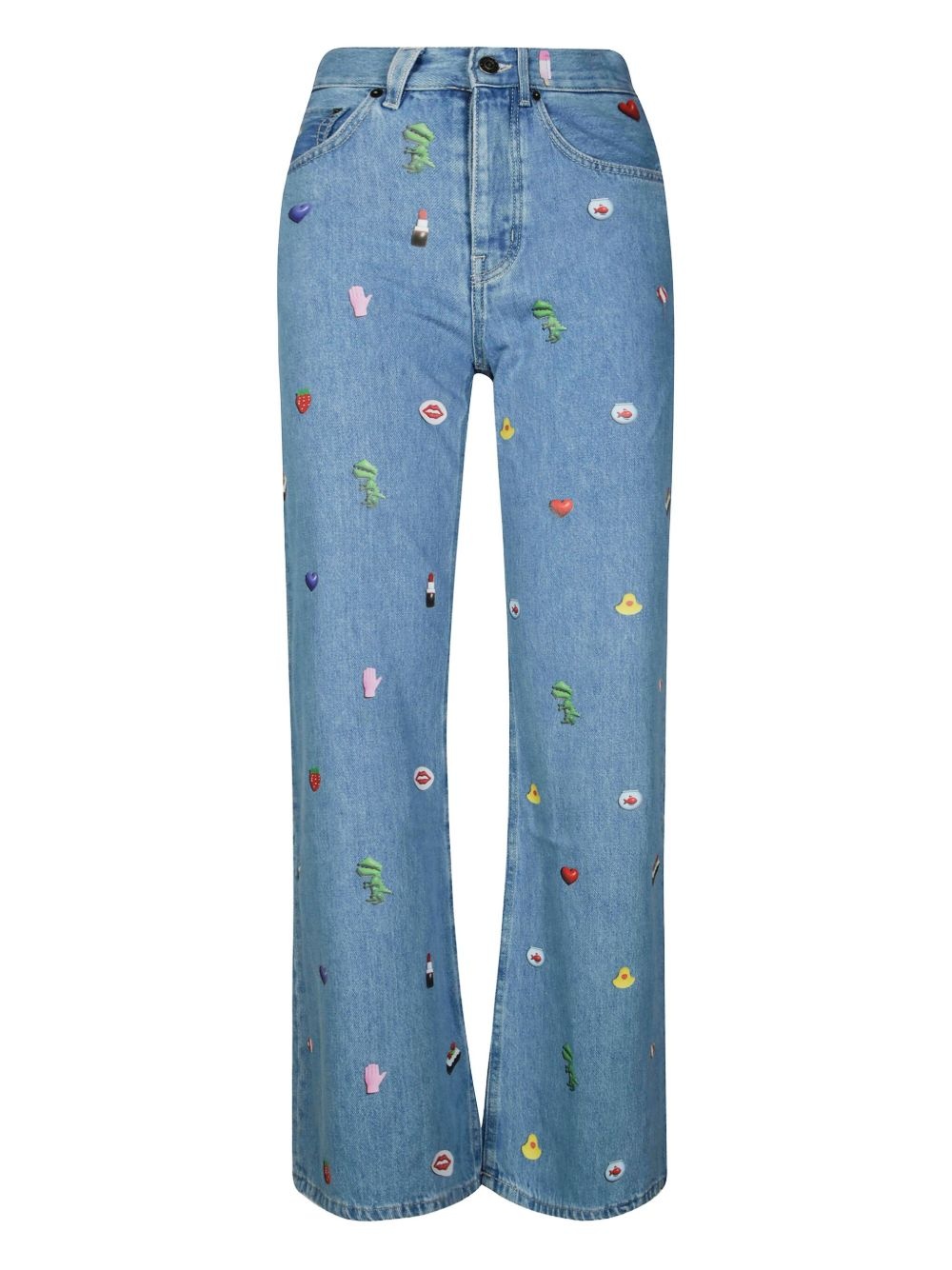 charm-print jeans - 1