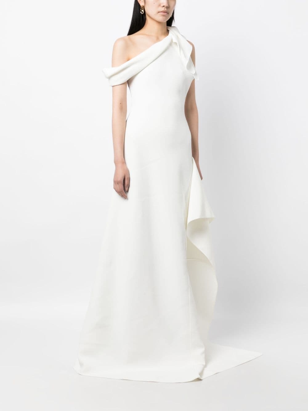 asymmetric off-shoulder gown - 3